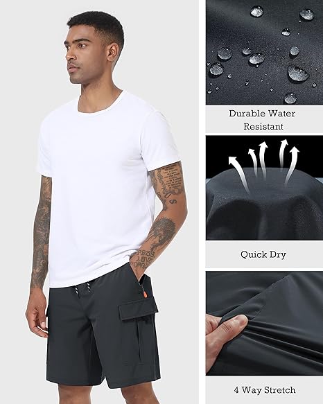 Men’s 5-Pocket Quick Dry Sun Protection Stretch Cargo Shorts